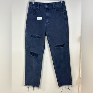 Insane oene black jeans 3/25  14”w 11-1/2 rise. 25” inseam  raw hem preowned